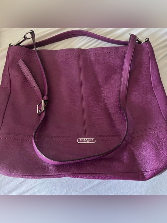 Coach Handbags - Coach Legacy Pebble Leather Hobo Bag in Purple, Satin Lining, Zippered